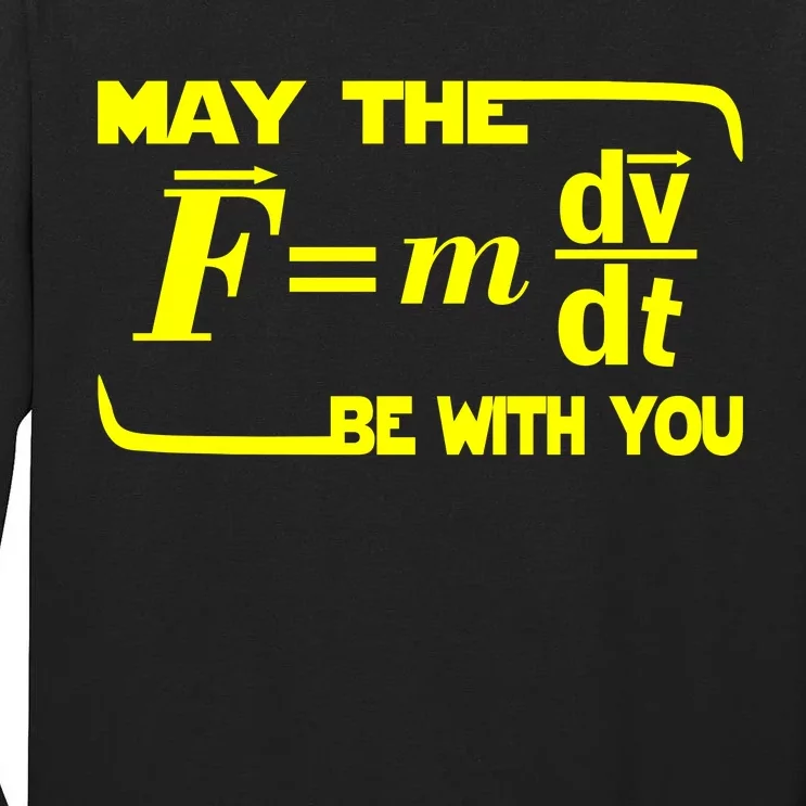 May The (F=mdv/dt) Be With You Physics Tall Long Sleeve T-Shirt