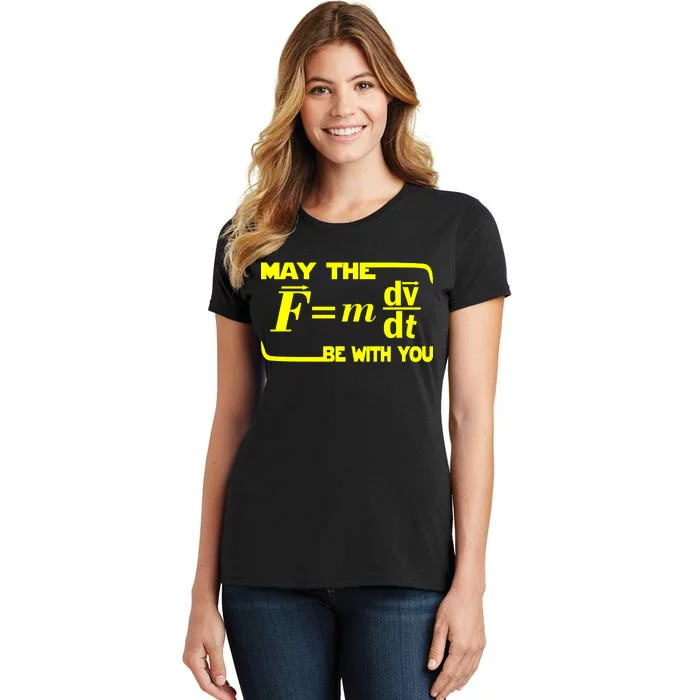 May The (F=mdv/dt) Be With You Physics Women's T-Shirt