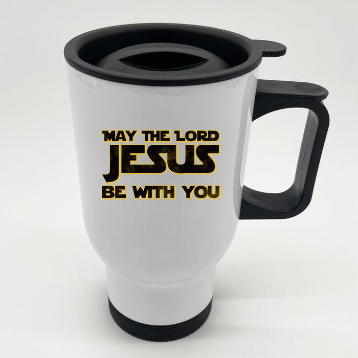 May The Lord Jesus Be With You Front & Back Stainless Steel Travel Mug