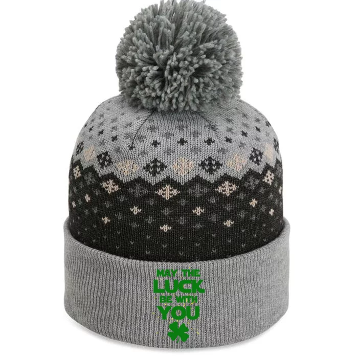 May The Luck Be With You Irish Parody The Baniff Cuffed Pom Beanie