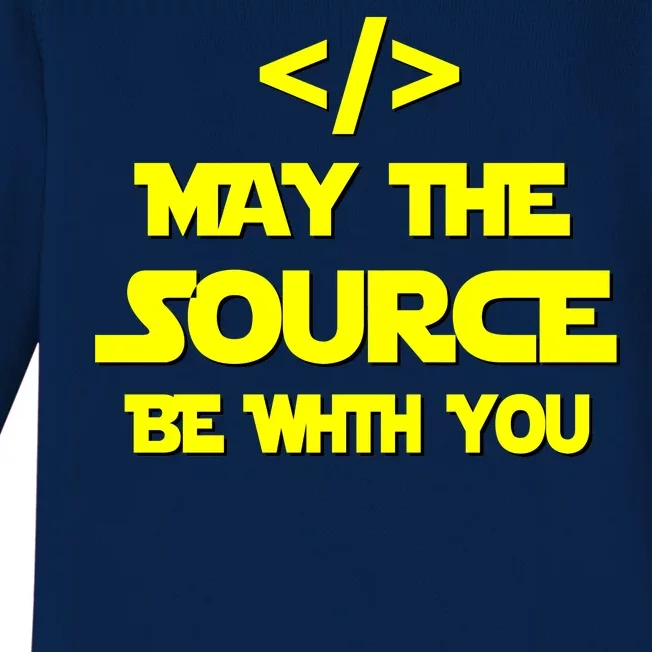 May The Source Be With You Baby Long Sleeve Bodysuit