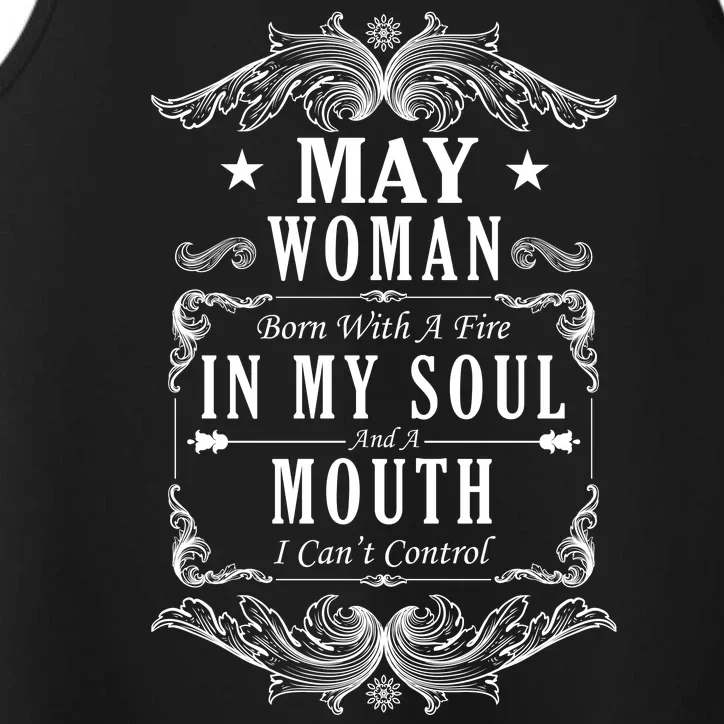 May Woman Funny Birthday Performance Tank