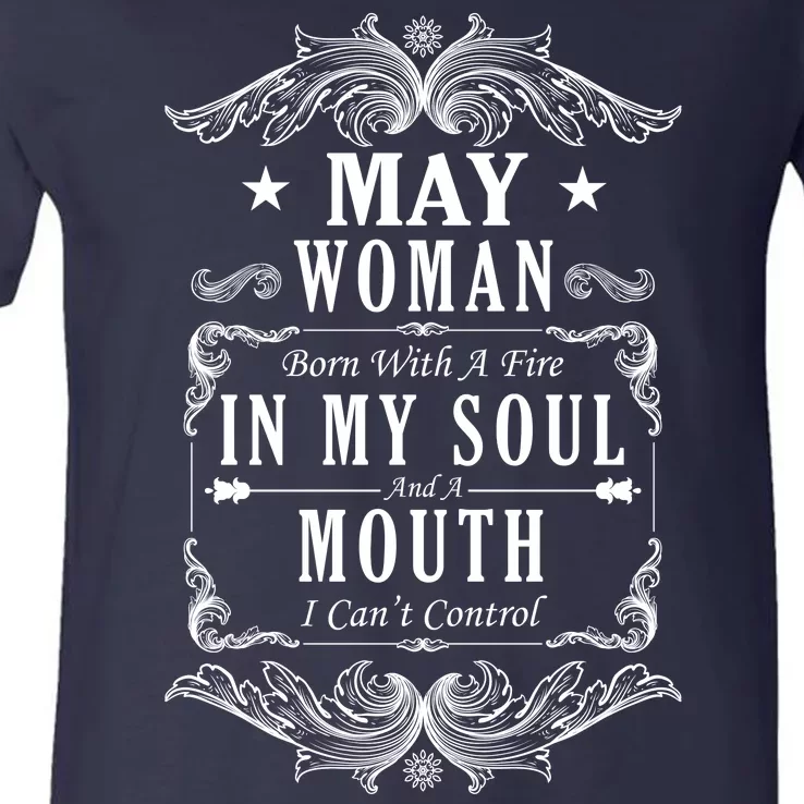 May Woman Funny Birthday V-Neck T-Shirt