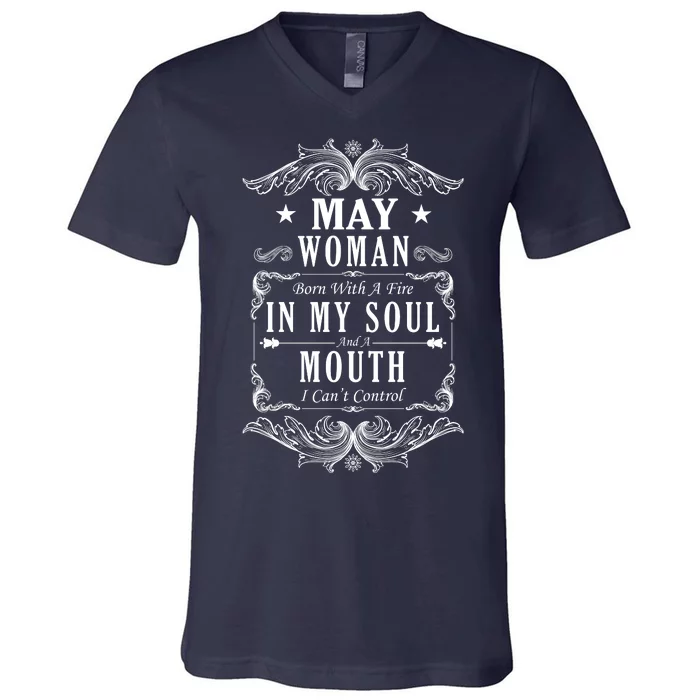 May Woman Funny Birthday V-Neck T-Shirt