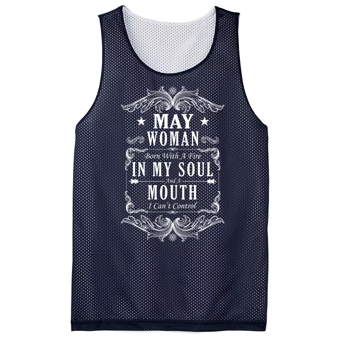 May Woman Funny Birthday Mesh Reversible Basketball Jersey Tank