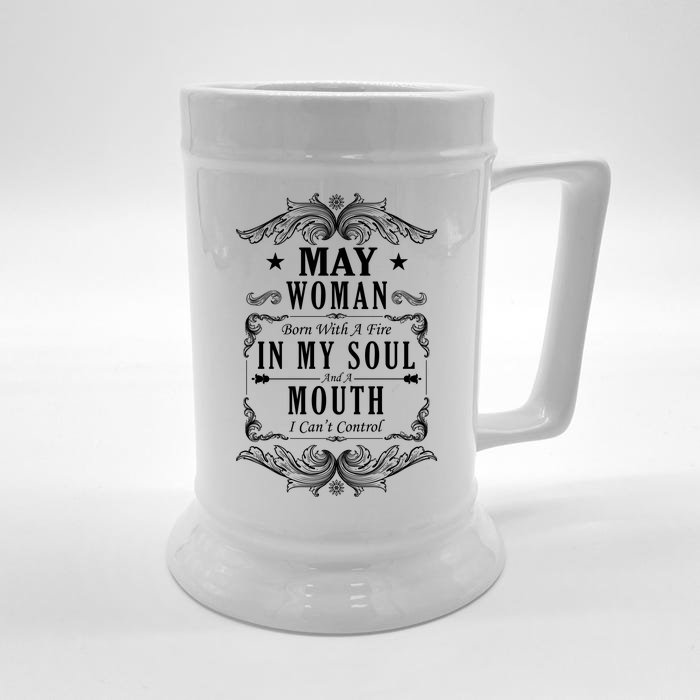 May Woman Funny Birthday Front & Back Beer Stein