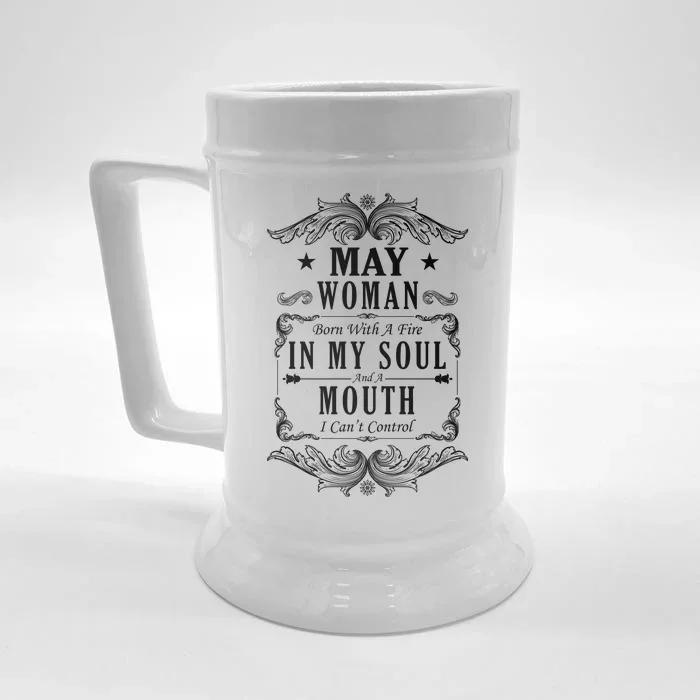 May Woman Funny Birthday Front & Back Beer Stein