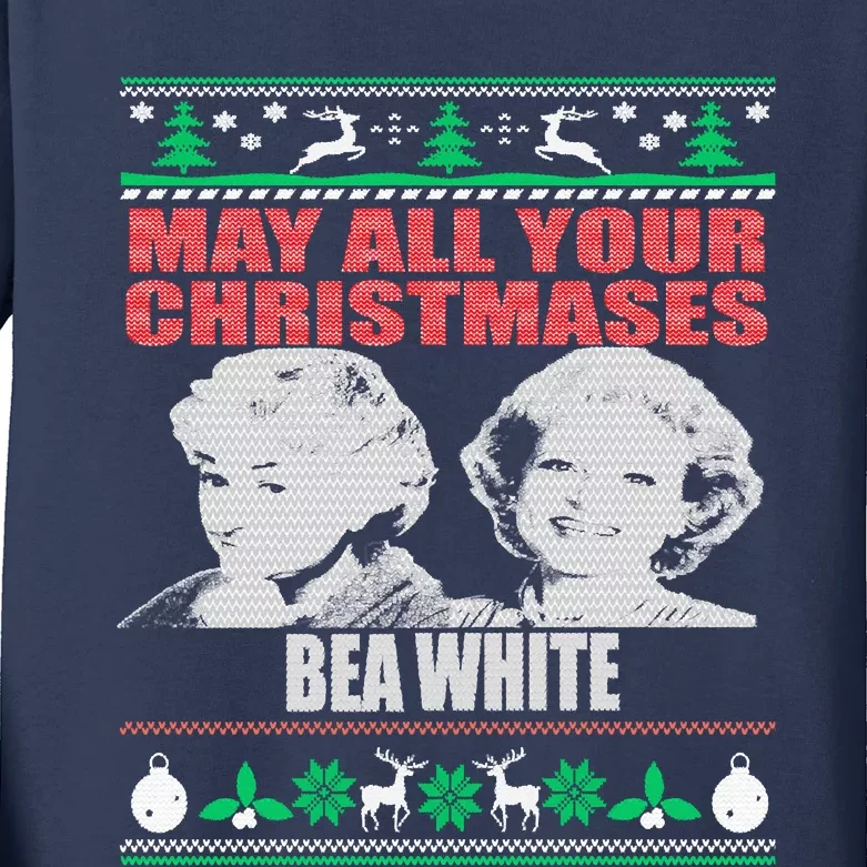 May All Your Christmases Bea White Kids Long Sleeve Shirt