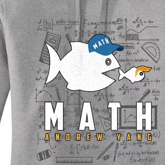 Math Andrew Yang 2020 Big Fish Eat Small Fish Anti Trump Gift Women's Pullover Hoodie