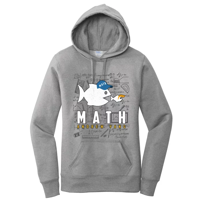 Math Andrew Yang 2020 Big Fish Eat Small Fish Anti Trump Gift Women's Pullover Hoodie