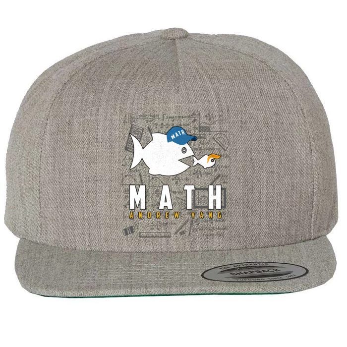 Math Andrew Yang 2020 Big Fish Eat Small Fish Anti Trump Gift Wool Snapback Cap