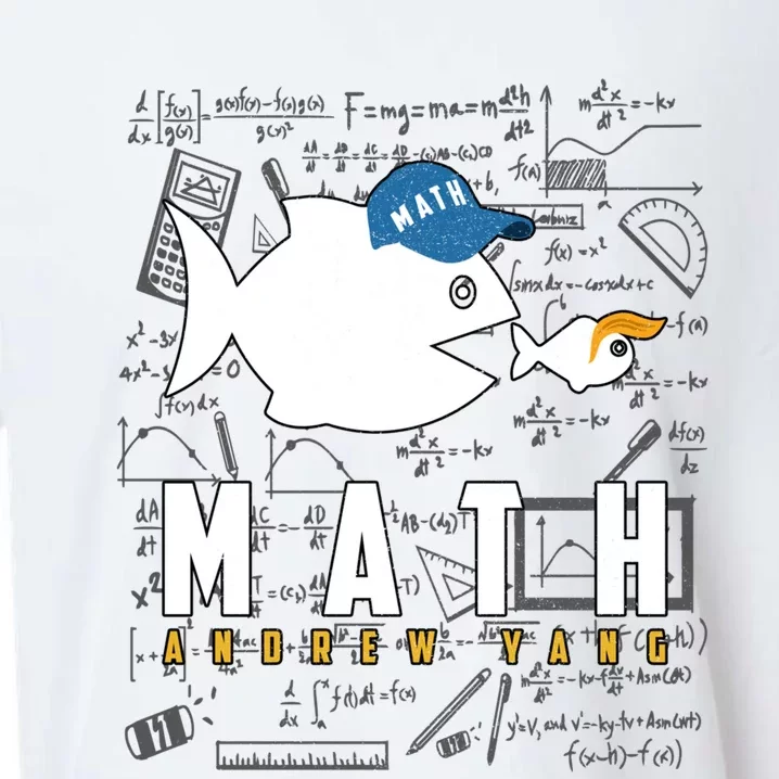 Math Andrew Yang 2020 Big Fish Eat Small Fish Anti Trump Gift Sueded Cloud Jersey T-Shirt