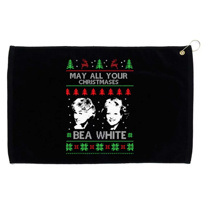 May All Your Christmases Bea White Funny Holiday Festive Grommeted Golf Towel