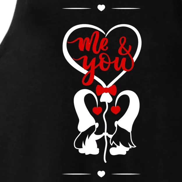 Me And You Happy Valentines Day Gnomes And Hearts Ladies Tri-Blend Wicking Tank