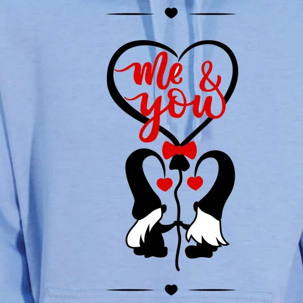 Me And You Happy Valentines Day Gnomes And Hearts Unisex Surf Hoodie