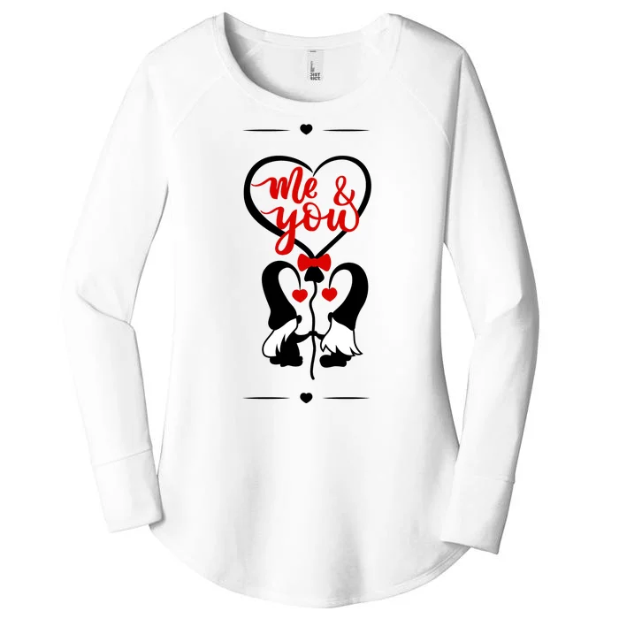 Me And You Happy Valentines Day Gnomes And Hearts Women's Perfect Tri Tunic Long Sleeve Shirt