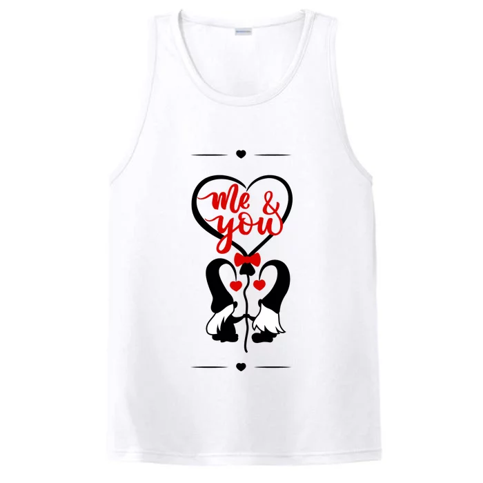 Me And You Happy Valentines Day Gnomes And Hearts Performance Tank