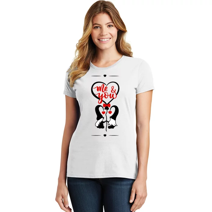 Me And You Happy Valentines Day Gnomes And Hearts Women's T-Shirt