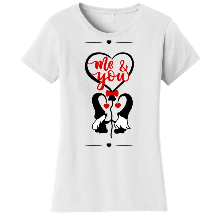 Me And You Happy Valentines Day Gnomes And Hearts Women's T-Shirt