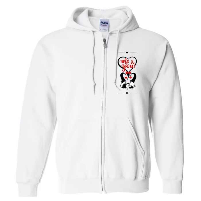 Me And You Happy Valentines Day Gnomes And Hearts Full Zip Hoodie