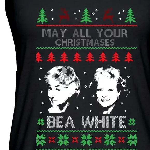 May All Your Christmases Bea White Funny Holiday Festive Ladies Essential Flowy Tank