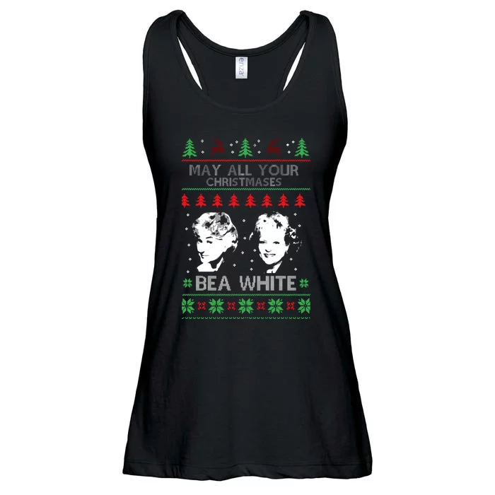 May All Your Christmases Bea White Funny Holiday Festive Ladies Essential Flowy Tank