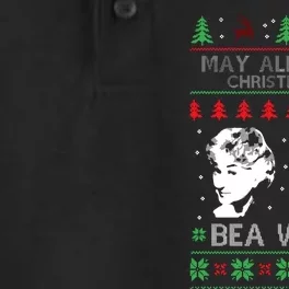 May All Your Christmases Bea White Funny Holiday Festive Dry Zone Grid Performance Polo