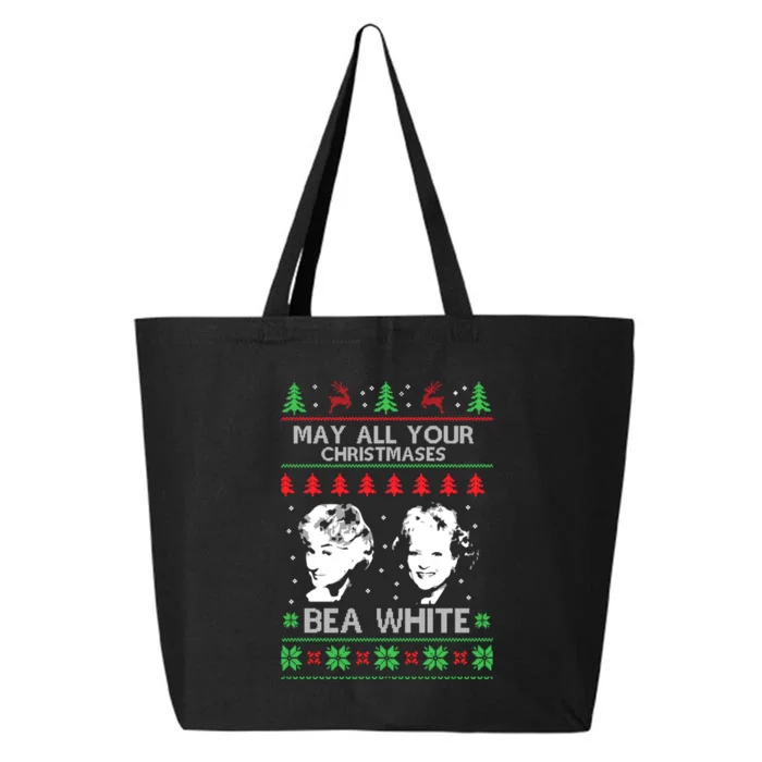 May All Your Christmases Bea White Funny Holiday Festive 25L Jumbo Tote