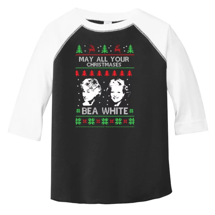 May All Your Christmases Bea White Funny Holiday Festive Toddler Fine Jersey T-Shirt