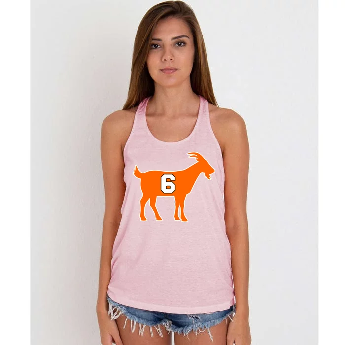 Mayfield Goat Cleveland, Ohio Football Women's Knotted Racerback Tank