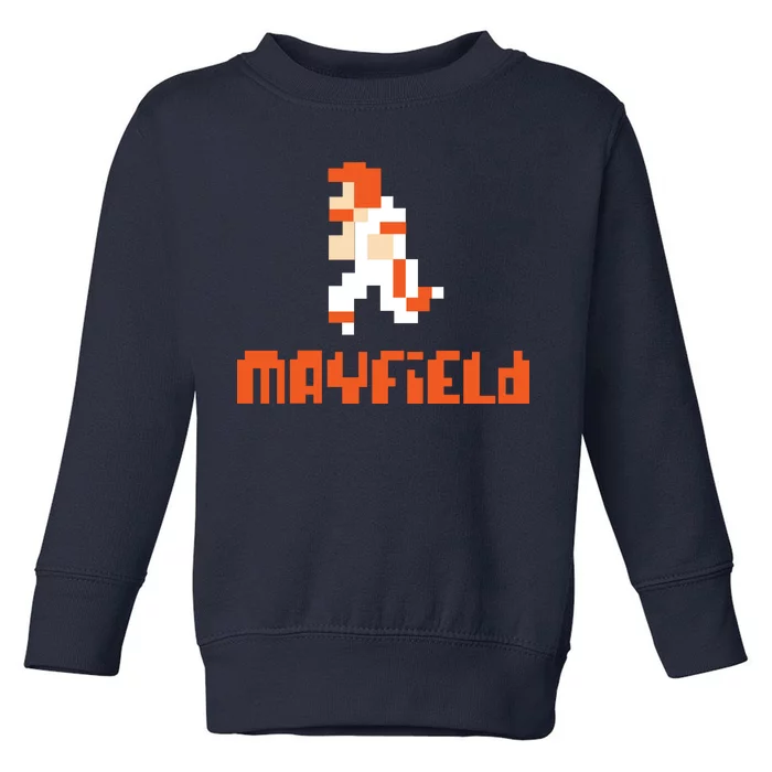 Mayfield Pixel Quarterback Cleveland Toddler Sweatshirt