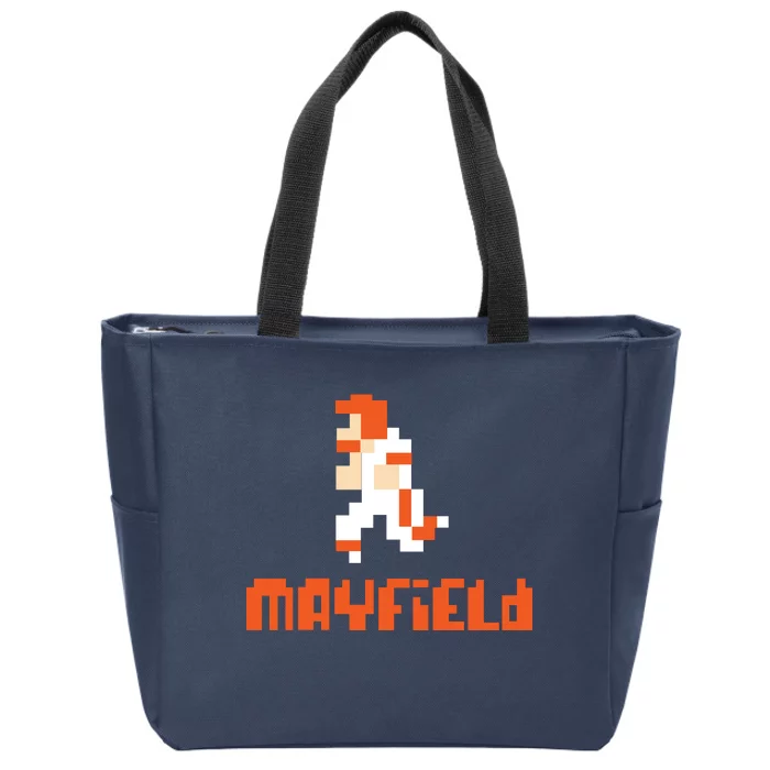 Mayfield Pixel Quarterback Cleveland Zip Tote Bag