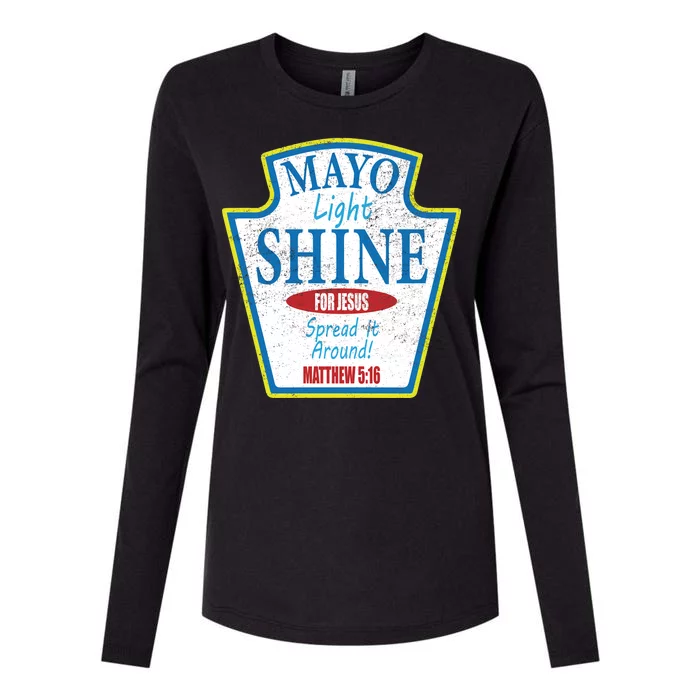 Mayo Light Shine for Jesus Womens Cotton Relaxed Long Sleeve T-Shirt