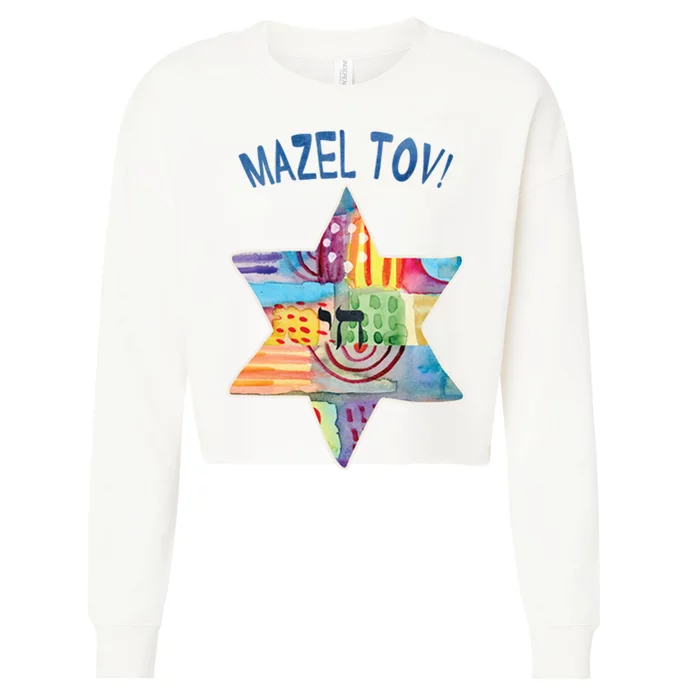 Mazel Tov Cropped Pullover Crew