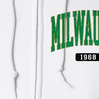 Milwaukee Baseball 1968 Lover Baseball Player Retro Sporty Full Zip Hoodie