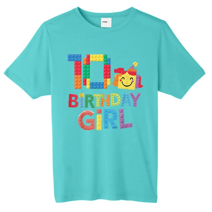 Master Builder 10th Birthday Girl 10 Year Old Brick Blocks ChromaSoft Performance T-Shirt