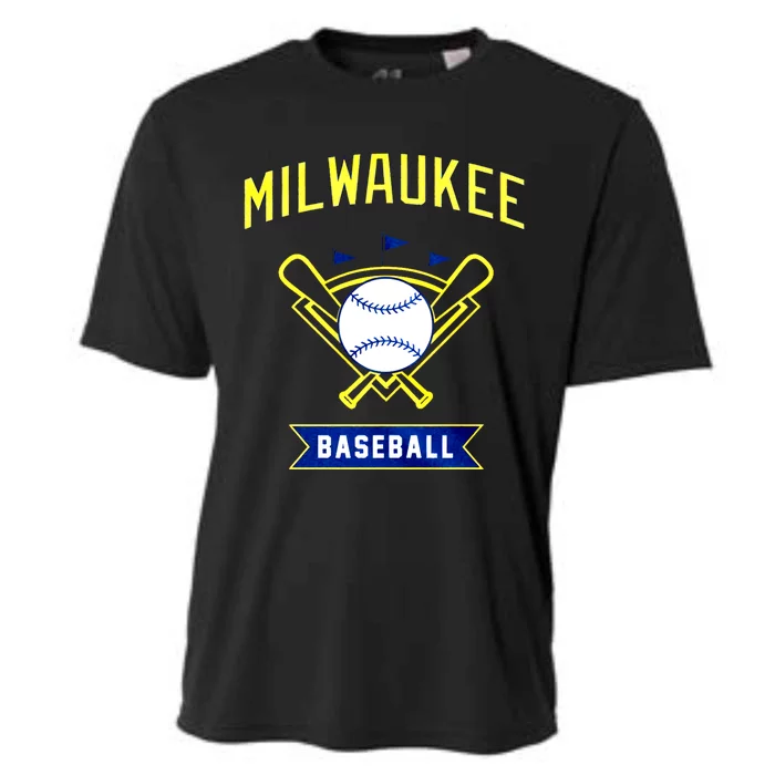 Milwaukee Baseball 1968 Lover Baseball Player Retro Sporty Cooling Performance Crew T-Shirt