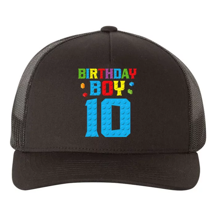 Master Builder 10th Birthday Boy Ten 10 Year Building Bricks Yupoong Adult 5-Panel Trucker Hat