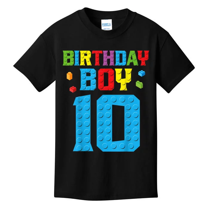 Master Builder 10th Birthday Boy Ten 10 Year Building Bricks Kids T-Shirt