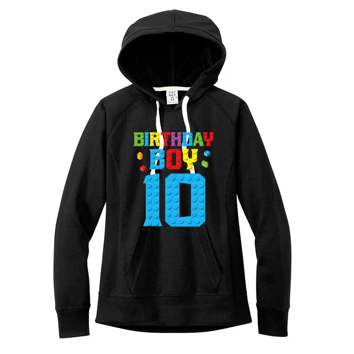 Master Builder 10th Birthday Boy Ten 10 Year Build Women's Fleece Hoodie