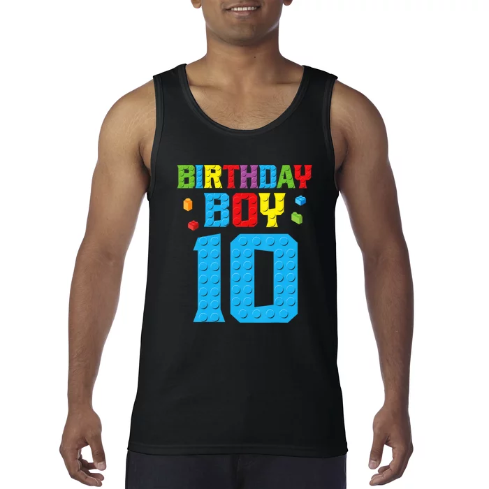 Master Builder 10th Birthday Boy Ten 10 Year Build Tank Top