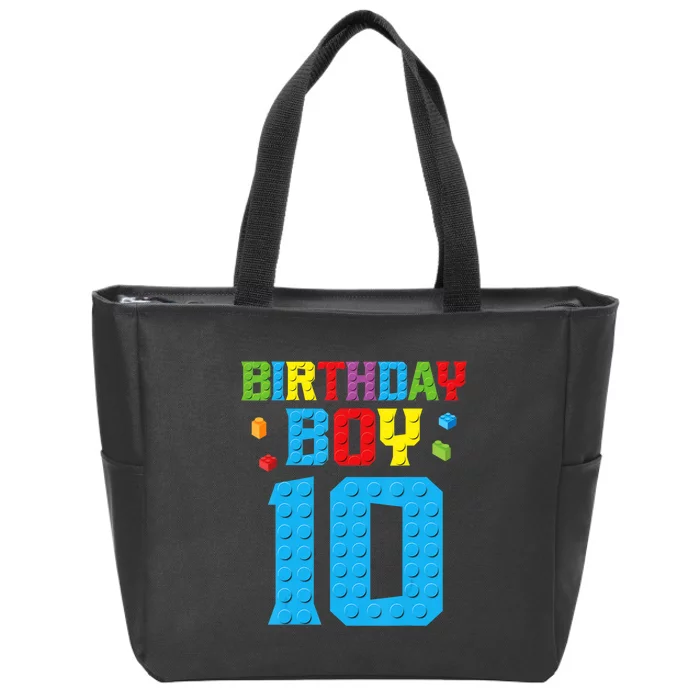 Master Builder 10th Birthday Boy Ten 10 Year Build Zip Tote Bag