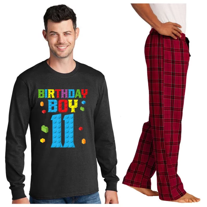 Master Builder 11th Birthday Boy 11 Year Building Bricks Long Sleeve Pajama Set