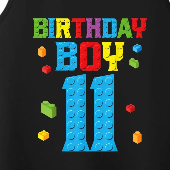 Master Builder 11th Birthday Boy 11 Year Building Bricks Performance Tank