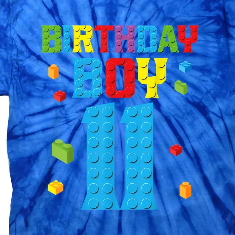 Master Builder 11th Birthday Boy 11 Year Building Bricks Tie-Dye T-Shirt