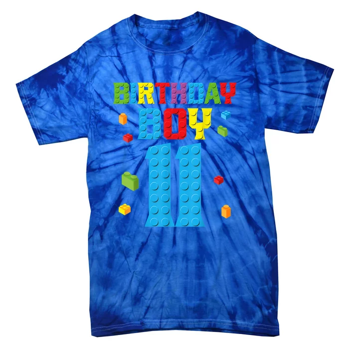 Master Builder 11th Birthday Boy 11 Year Building Bricks Tie-Dye T-Shirt