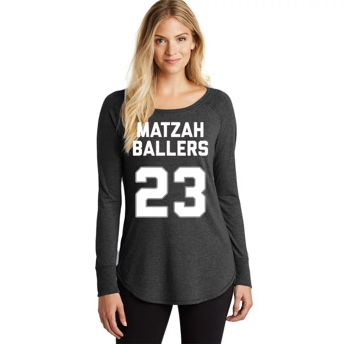 Matzah Baller 23 Funny Jewish Matzo Ball Pun Basketball Team Women's Perfect Tri Tunic Long Sleeve Shirt