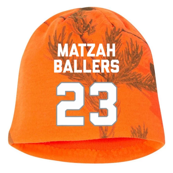 Matzah Baller 23 Funny Jewish Matzo Ball Pun Basketball Team Kati - Camo Knit Beanie