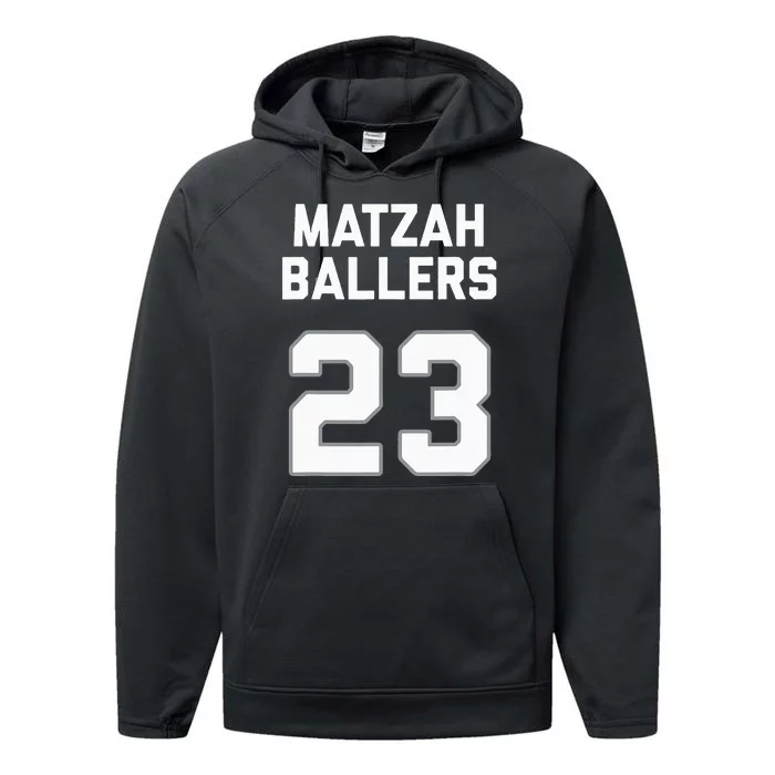 Matzah Baller 23 Jewish Matzo Ball Pun Basketball Team Performance Fleece Hoodie