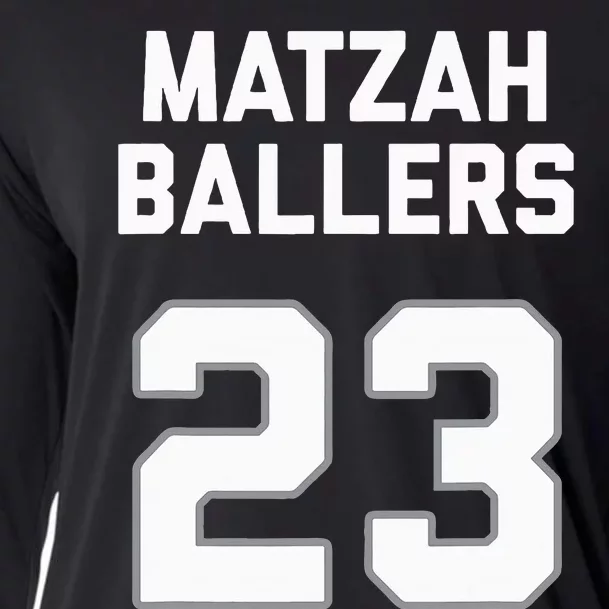 Matzah Baller 23 Jewish Matzo Ball Pun Basketball Team Cooling Performance Long Sleeve Crew